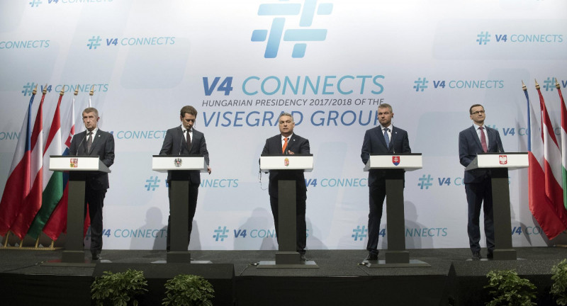 A visegrádi négyek és Ausztria csúcstalálkozója Budapesten
