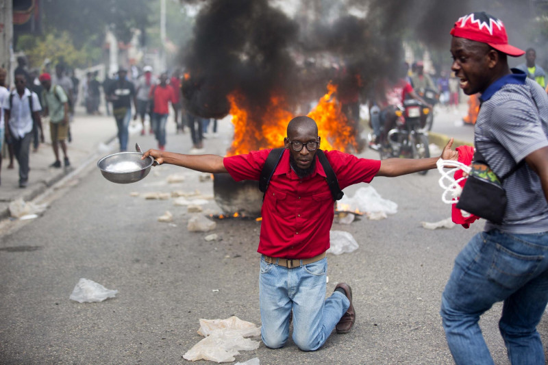 Kormányellenes tüntetés Haitin